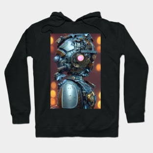 Portrait of a retro steampunk robot Hoodie